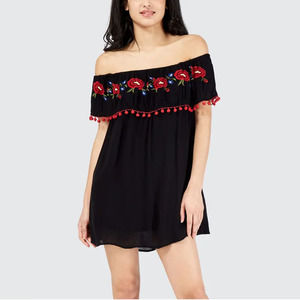 NWT Bleuh Ciel Embroidered Off The Shoulder Dress
